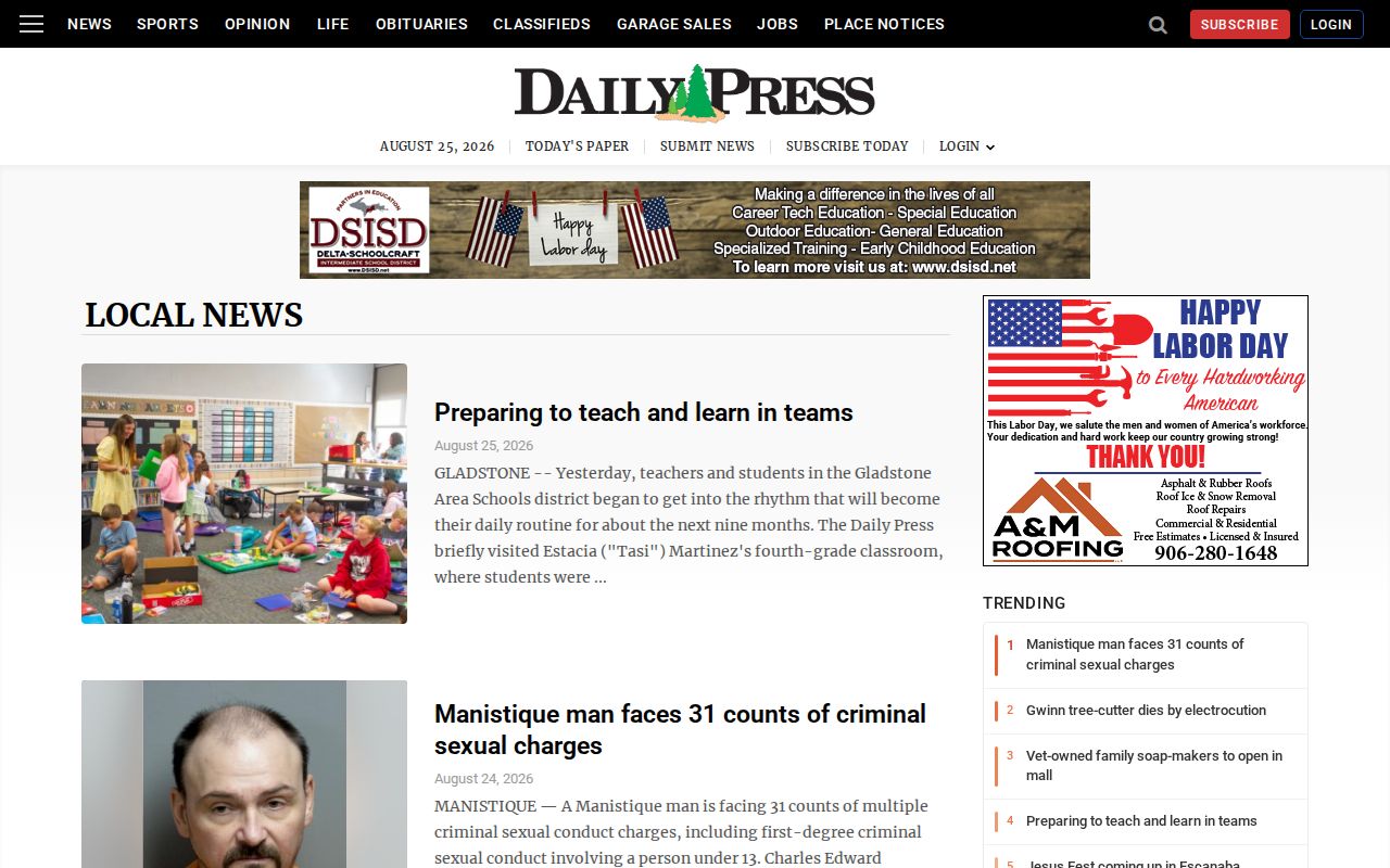 Marquette County booking-photo news source attribution